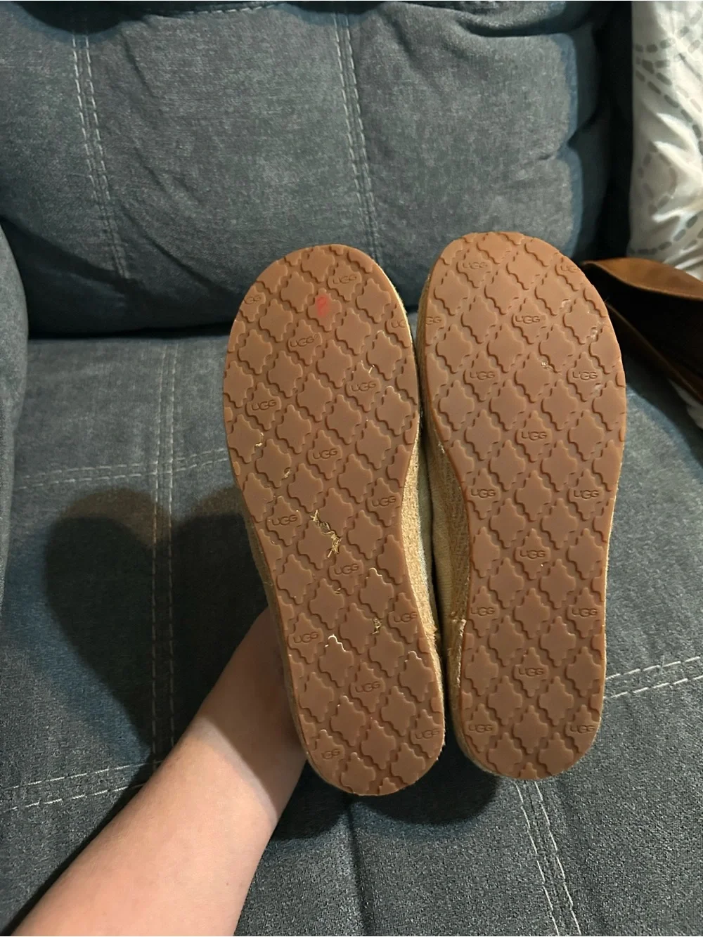 UGG Women’s Beige and Brown Slip-On Espadrilles